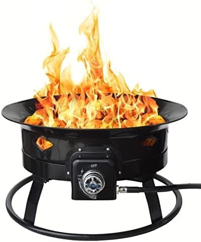 19&quot; Round Portable Fire Pit; With Self Igniter/ Cover And Carry Straps