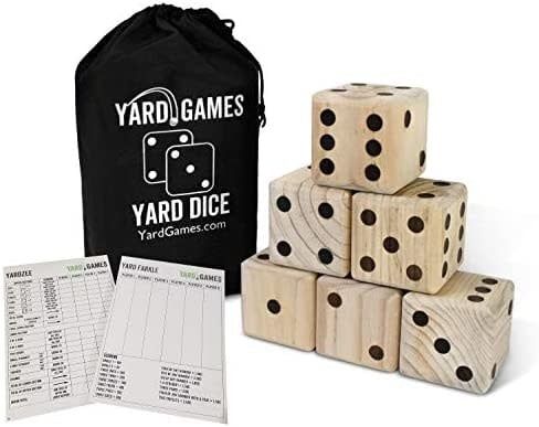 Large Wooden Yard Dice with Scoresheets