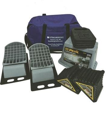 Trailer Leveling Kit; With Two Wheel Chocks &amp; Storage Bag