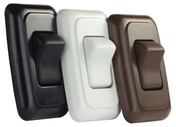 Single On/Off Rocker Switch Assembly w/Bezel, White