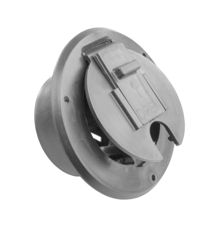 Round Cable Hatch, 30 Amp, Black