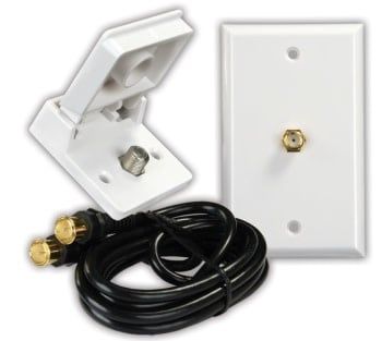 Interior/Exterior Cable TV Installation Kit, White