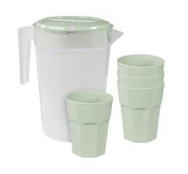 Pitcher and 4 Tumbler set; Mountain Sage