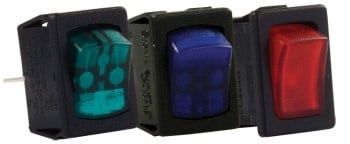 Mini-Illuminated On/Off 12V Switch, Red/Black