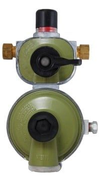 Propane Regulator; Excela-Flo; 1/4 Inch Female Inverter Flare x 3/8 Inch FNPT; Two Stage; 350000 BTU