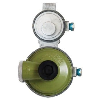 Propane Regulator; Excela-Flo; POL Inlet x 3/8 Inch FNPT Outlet With 90 Degree Vent; Two Stage; 175000 BTU