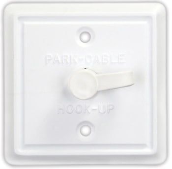Square Cable TV Plate, Polar White