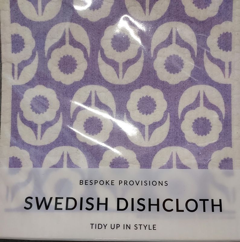 Flowers on Lavender; Swedish Dishcloth