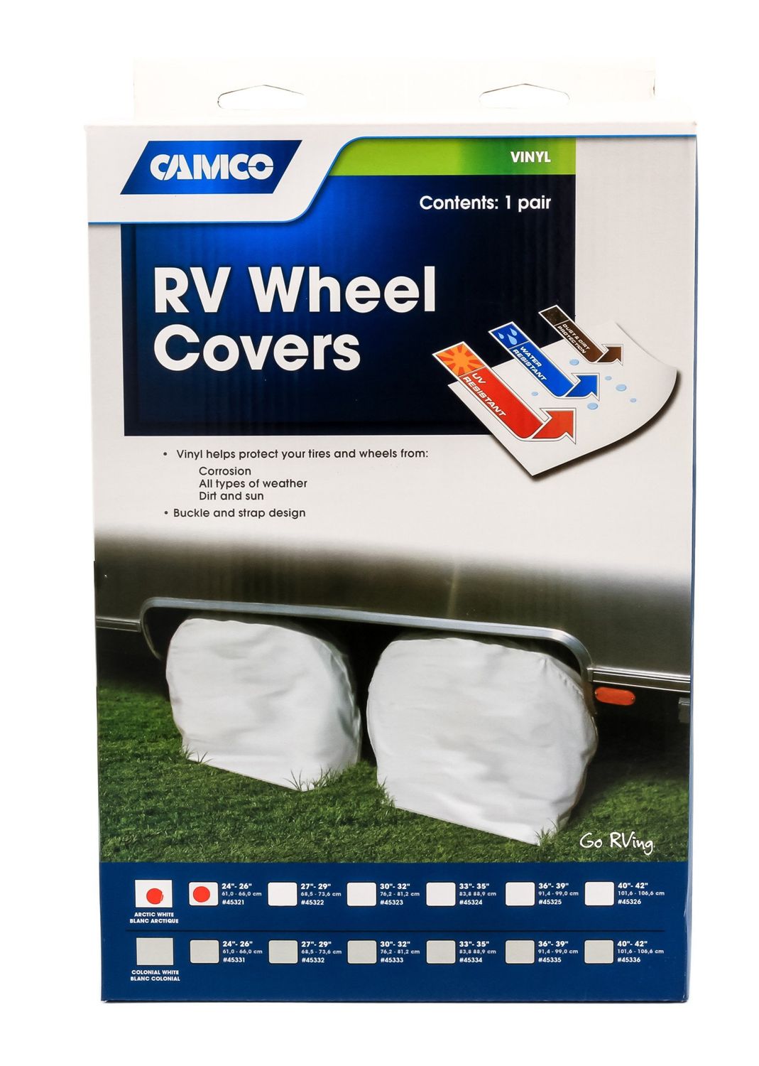 Vinyl Wheel and Tire Proctector, 2 pack 24-26, colonial white