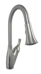 Single Lever Kitchen Pulldown, 8&quot; Metal, Trumpet Style Head, Magnetic Spray Holder, Brushed Nickle Finish