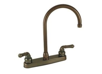 Faucet-8&quot; Plastic Kitchen W/ Gsnk Spt &amp; Tpt Hdls Bronze