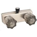 Faucet-4" Plastic Shwr Valve W/ Vac Brk W/ Crystal Hdls White