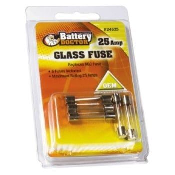 Fuses-Agc Glass Fuse-25A-5 Pc.