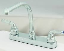 Faucet-8&quot; Plastic Kitchen W/ Gsnk Spt &amp; Tpt Hdls Chrome
