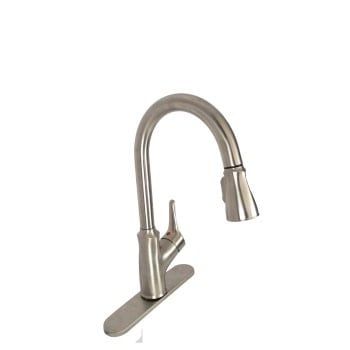 Faucet-Metal Pull-Down Kitchen Faucet With Optional Deck Plate Nickel