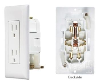 Self Contained White Dual Outlet w/Cover-Plate