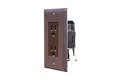 Self Contained Brown Dual Outlet w/Cover-Plate