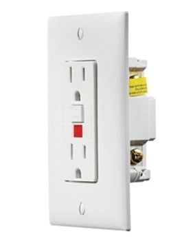 White Dual GFCI Outlet w/Cover-Plate