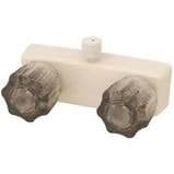 Faucet-4&quot; Plastic Shwr Valve W/ Vac Brk W/ Smk Crystal Hdls Biscuit
