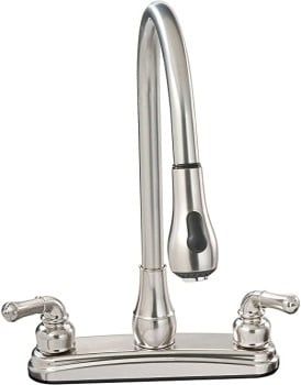 Faucet-8&quot; Plastic Kitchen Pull-Down W/ Teapot Hdls Nickel