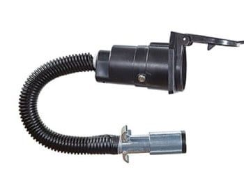 6-Way Round Plug to 7-Way RV Socket Harness Adapter