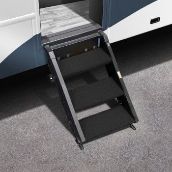 Trailhead Step Rug 19.5 In. W (3 Pc Set) Fits MORryde 2nd Generation StepAbove 3 Step (STP-3-27-02H, STP-3-27-05H, STP-206 and STP-207) - Obsidian Black