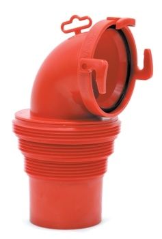 EZ Coupler 90* Bayonet Sewer Fitting, Red, Carded