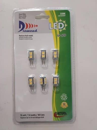 6 Pack LED Bulb G4/Jc10 warm White