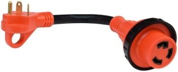 SPO-30AM-30AF Detach Adapter Cord w/Hdl, 12", Red, Bulk