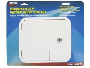 Gravity/Brass City Water Inlet Hatch, White, Carded