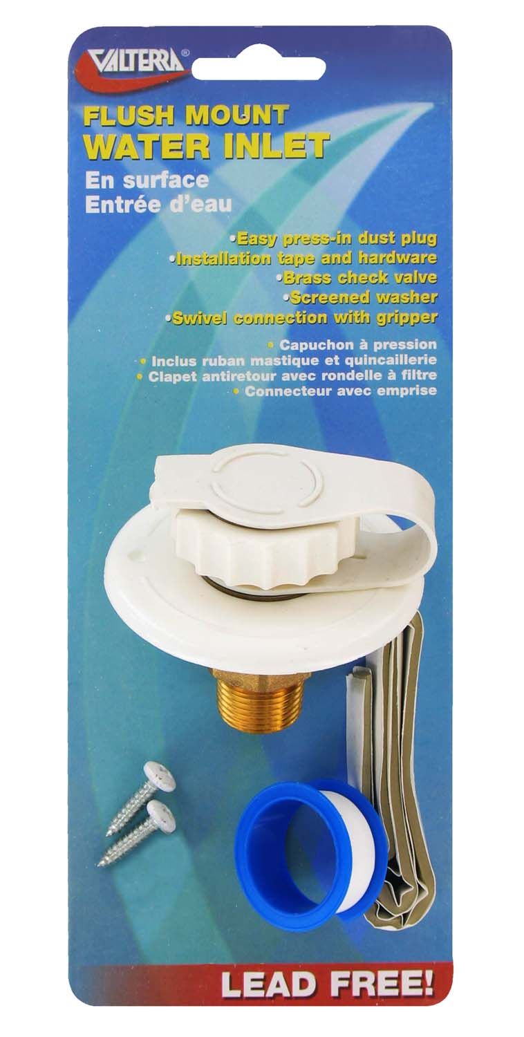 Flush mount water inlet