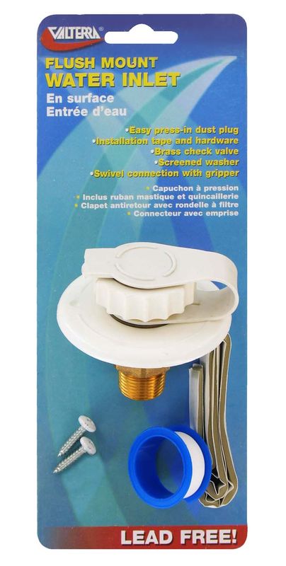 Flush mount water inlet