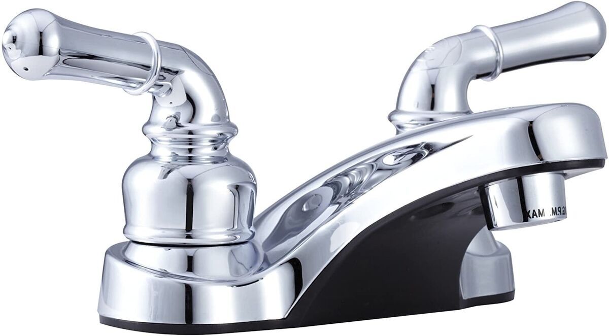 Faucet-4&quot; Plastic Lavatory W/ Tpt Hdls Nickel
