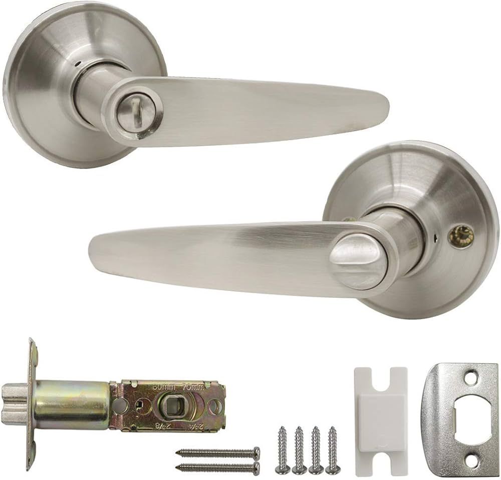 Lockset, Lever, #707 Privacy, Brushed Satin Nickel