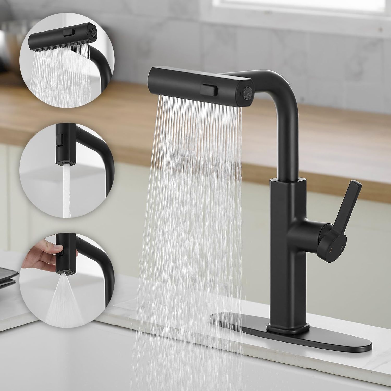 Rumose Kitchen Faucet with pull down sprayer