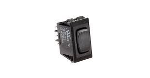 Black Rocker Switch, 10 A, Momentary On/Off/Momentary On - SPDT - Cut-Out .550" x 1.125"