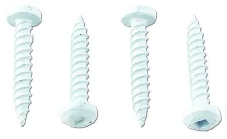 Pan head sq recess screw 8x1 1/4 white