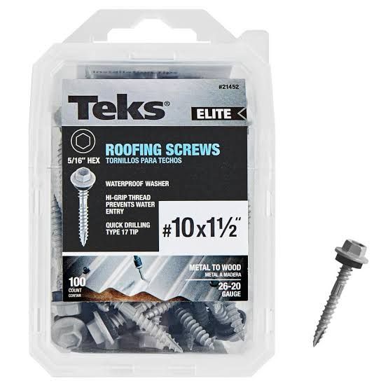 Teks Elite Roofing Screws 5/16” Hex - #10x1 1/2”