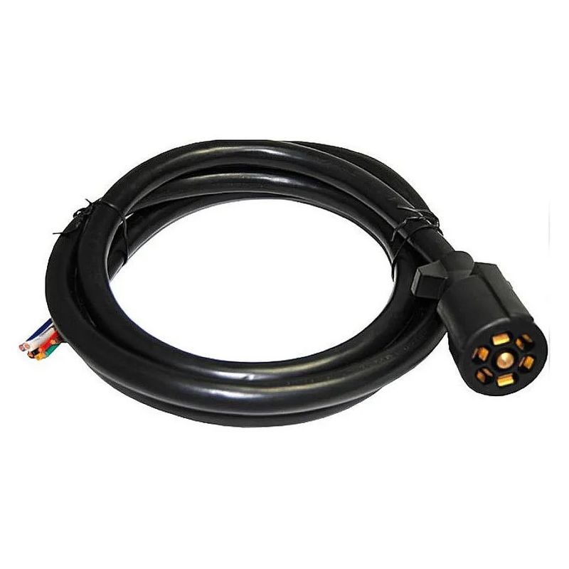 7 Way Double Flat Pin Round Plug Harness 6’ Lead