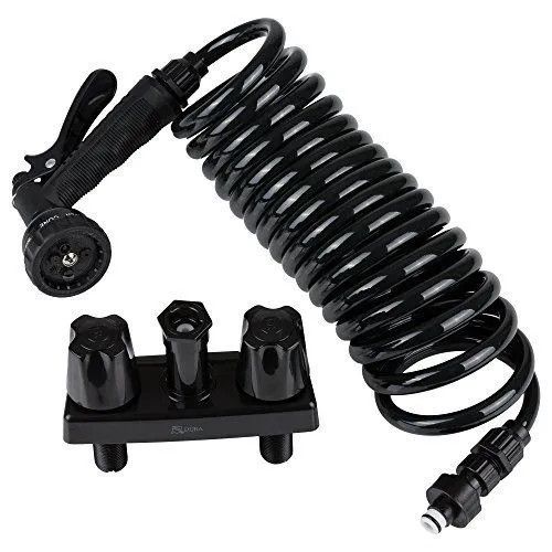 RV Exterior Spray Faucet w/ Coil Hose &amp; Multi Spra