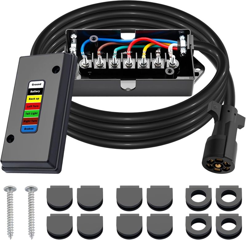 7 Way Trailer Wiring Harness Kit- 8 FT