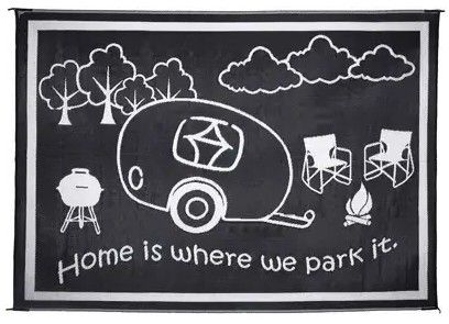 RV Home Mat, BLK/WH