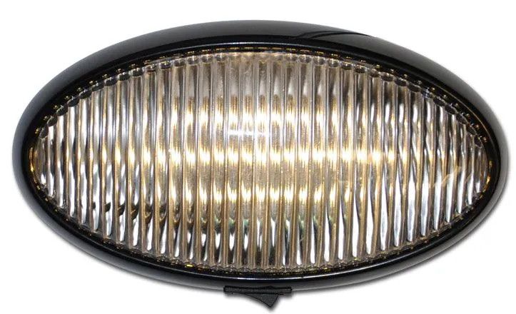 Oval LED RV Porch Light, Black Base