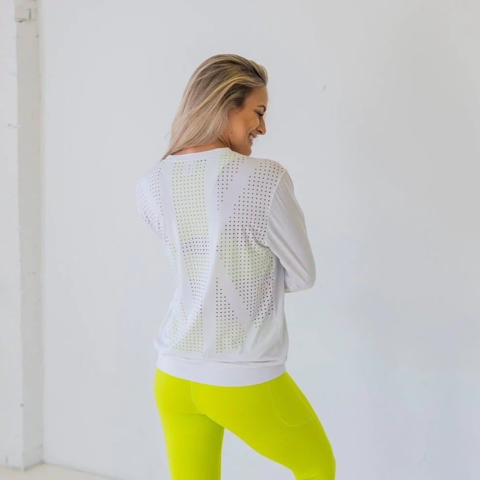 Laser Cut Pullover, Color: White, Size: Small