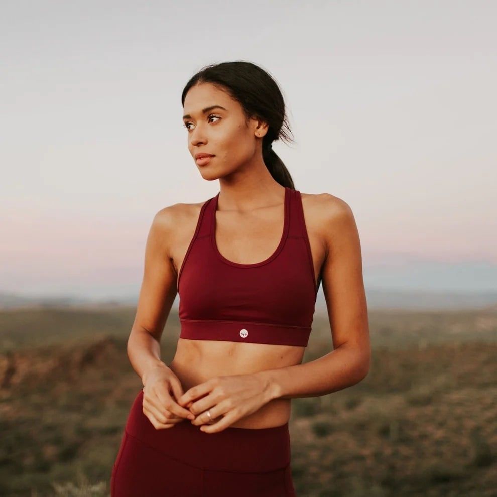 Sarah Sports Bra, Color: Mulberry, Size: Small