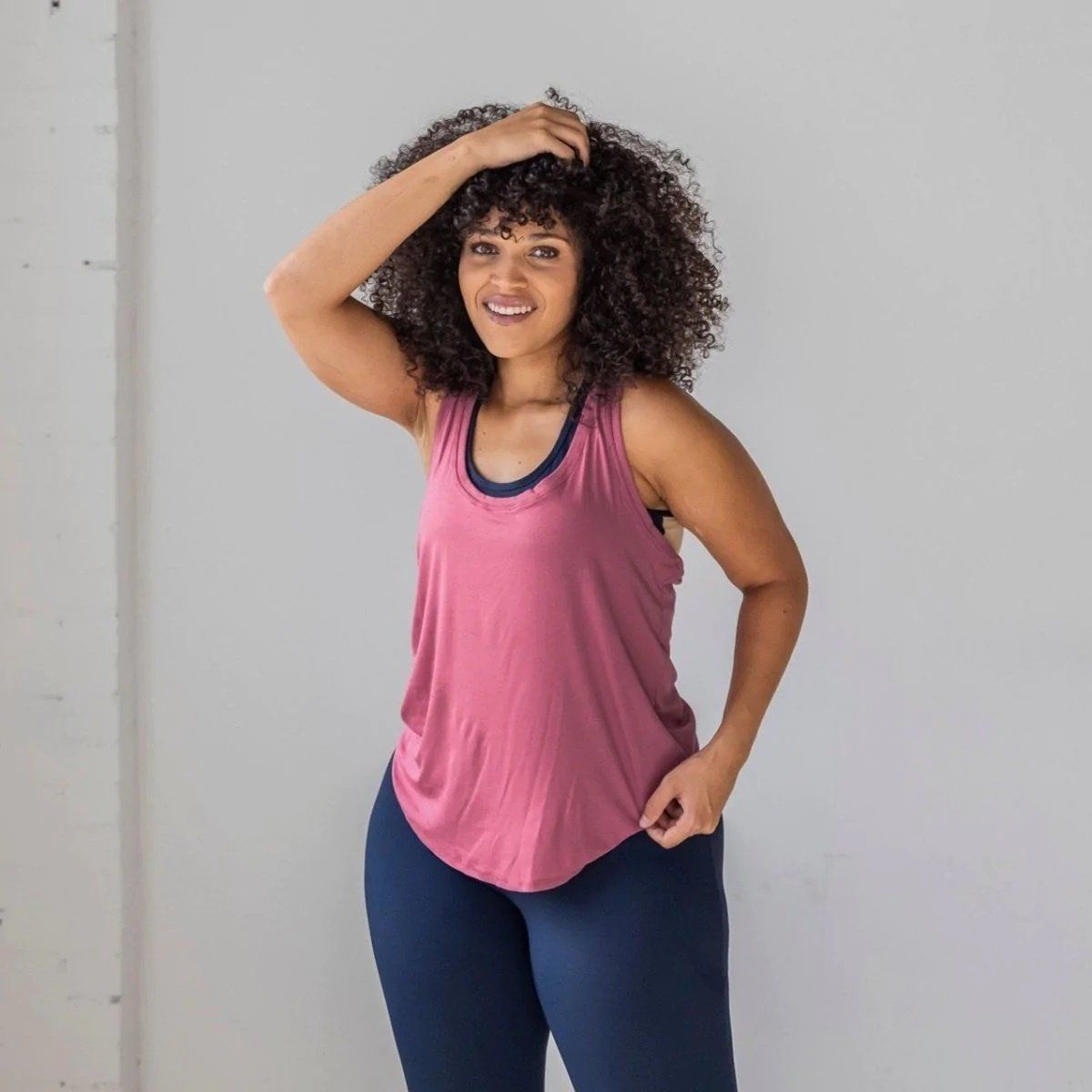 Athleisure Tank, Color: French Rose, Size: Small