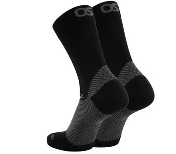 FS4 PLANTAR FASCIITIS COMPRESSION SOCKS CREW, Color: Black, Size: Medium