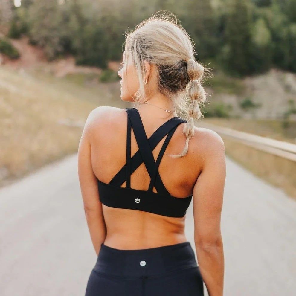 Lotus Sports Bra, Color: Black, Size: XSmall