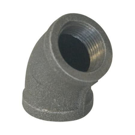 BLACK MALLEABLE 45 ELBOW