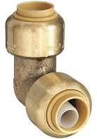 PUSHFIT BRASS ELBOW, Size: 3/8&quot; BRASS